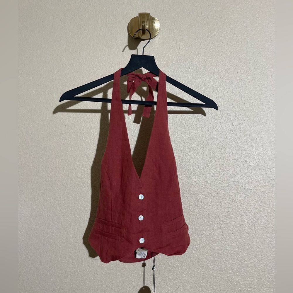 Elegant Red Halter Top